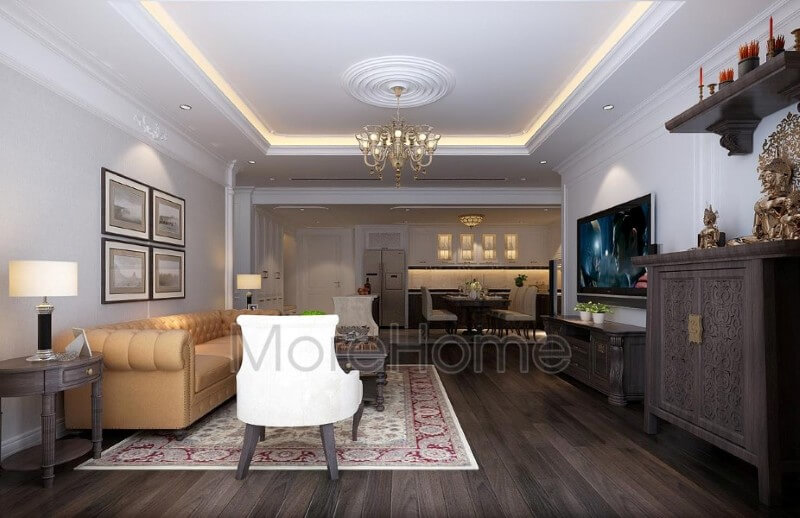 Bộ sofa bọc nỉ được coi là điểm nhấn của không gian tiếp khách sang trọng và đẳng cấp Thiết kế chung cư