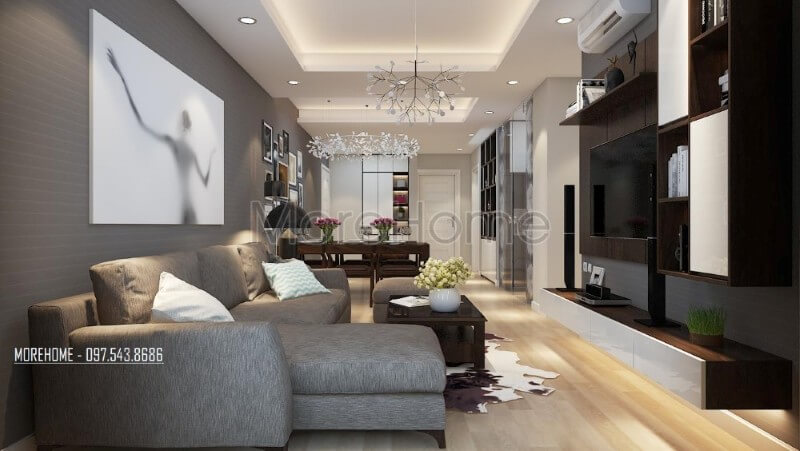 Trang trí nội thất phòng khách chung cư cao cấp theo phong cách hiện đại Thiết kế phòng khách chung cư