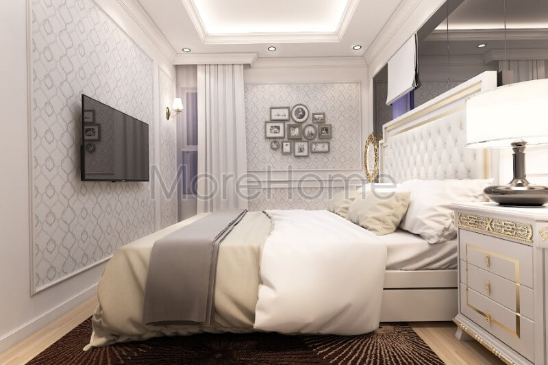 Thiết kế nội thất phòng ngủ chung cư cao cấp với phong cách tân cổ điển Nội thất chung cư tân cổ điển đẹp