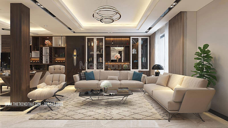 Thiết kế nội thất phòng khách phong cách hiện đại tại nhà phố MAISON DU PARK