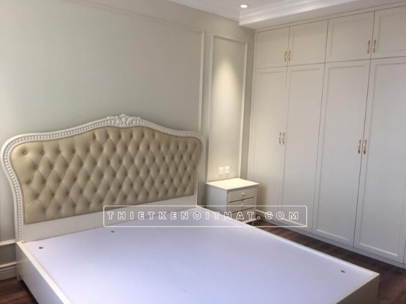 Công trình sản phẩm thi công nội thất phòng ngủ master phong cách tân cổ điển tại chung cư Dcapital Trần Duy Hưng Cầu Giấy Hà Nội
