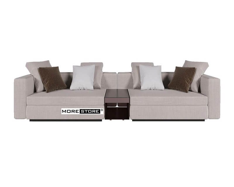 Mẫu sofa hiện đại màu be với kiểu dáng đơn giản phù hợp với không gian phòng khách chung cư, nhà phố