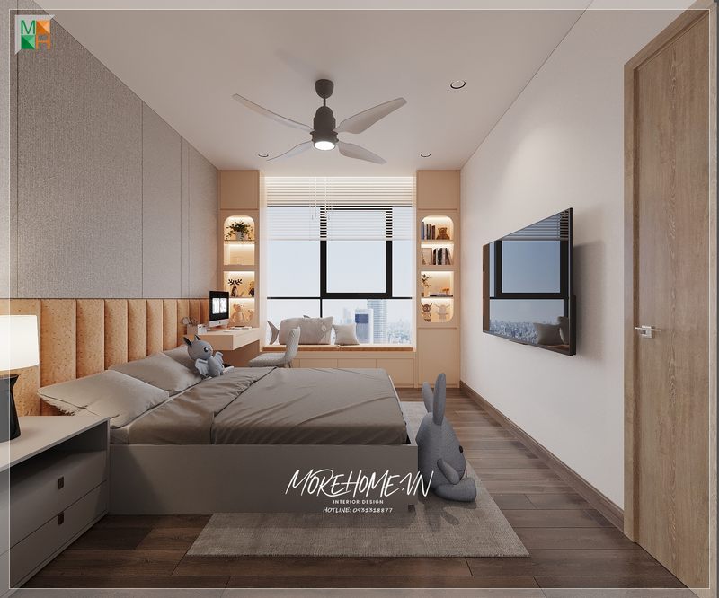 Tab đầu giường mang kiểu dáng thiết kế đơn giản nhưng cuốn hút mang tới sự tiện nghi và hài hòa trong tổng thể không gian căn phòng.