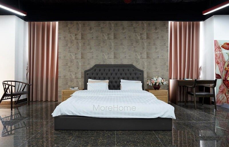 Mẫu giường ngủ đẹp bọc nệm đầu giườnghiện đại tại siêu thị nội thất MoreHome- MHG 0004