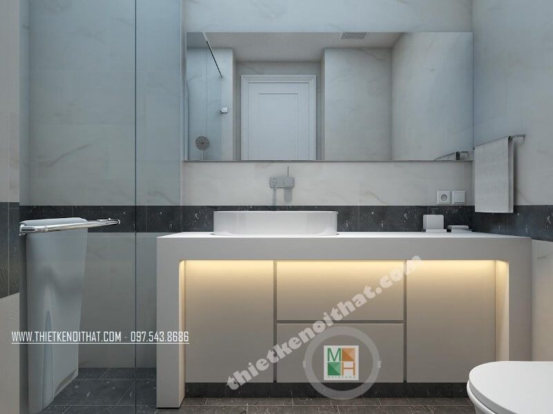 Thiết kế nội thất phòng tắm chung cư hiện đại và sang trọng