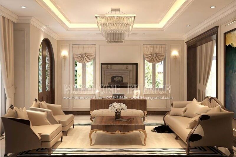 Sofa phòng khách biệt thự gỗ óc chó với độ chắc chắn cao, có khả năng chịu lực tốt và có khả năng uốn cong tốt, đây làm sản phẩm tuyệt vời dành cho gia chủ